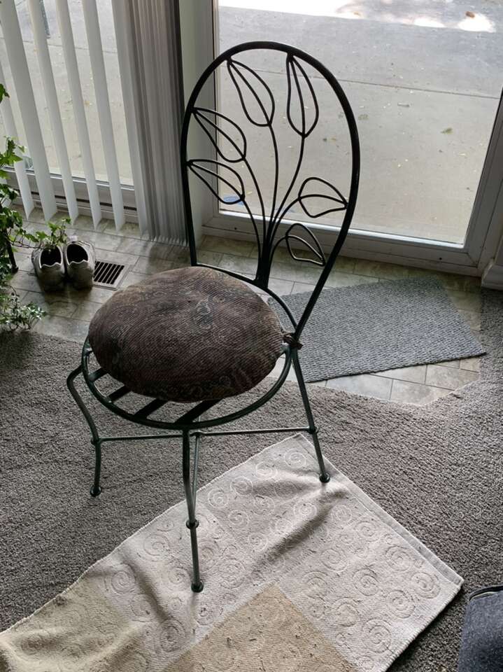 Cute Iron Chair With Cushion
