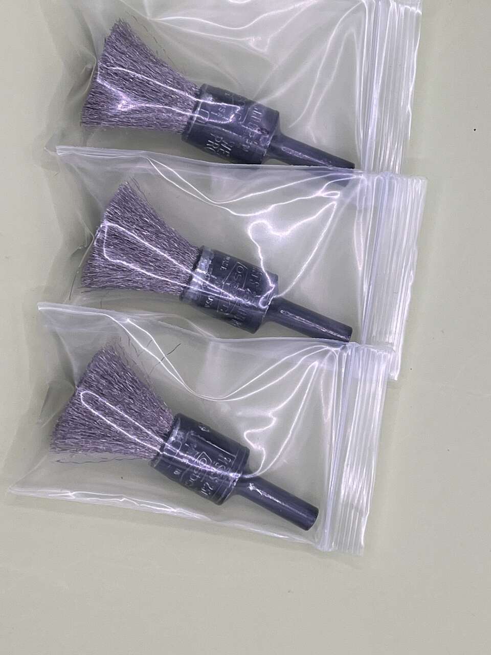 Qty. 10) End Brushes - New Osborn 1/2" Stainless Steel HS End Brush .005 Wire, 1/4" Shank