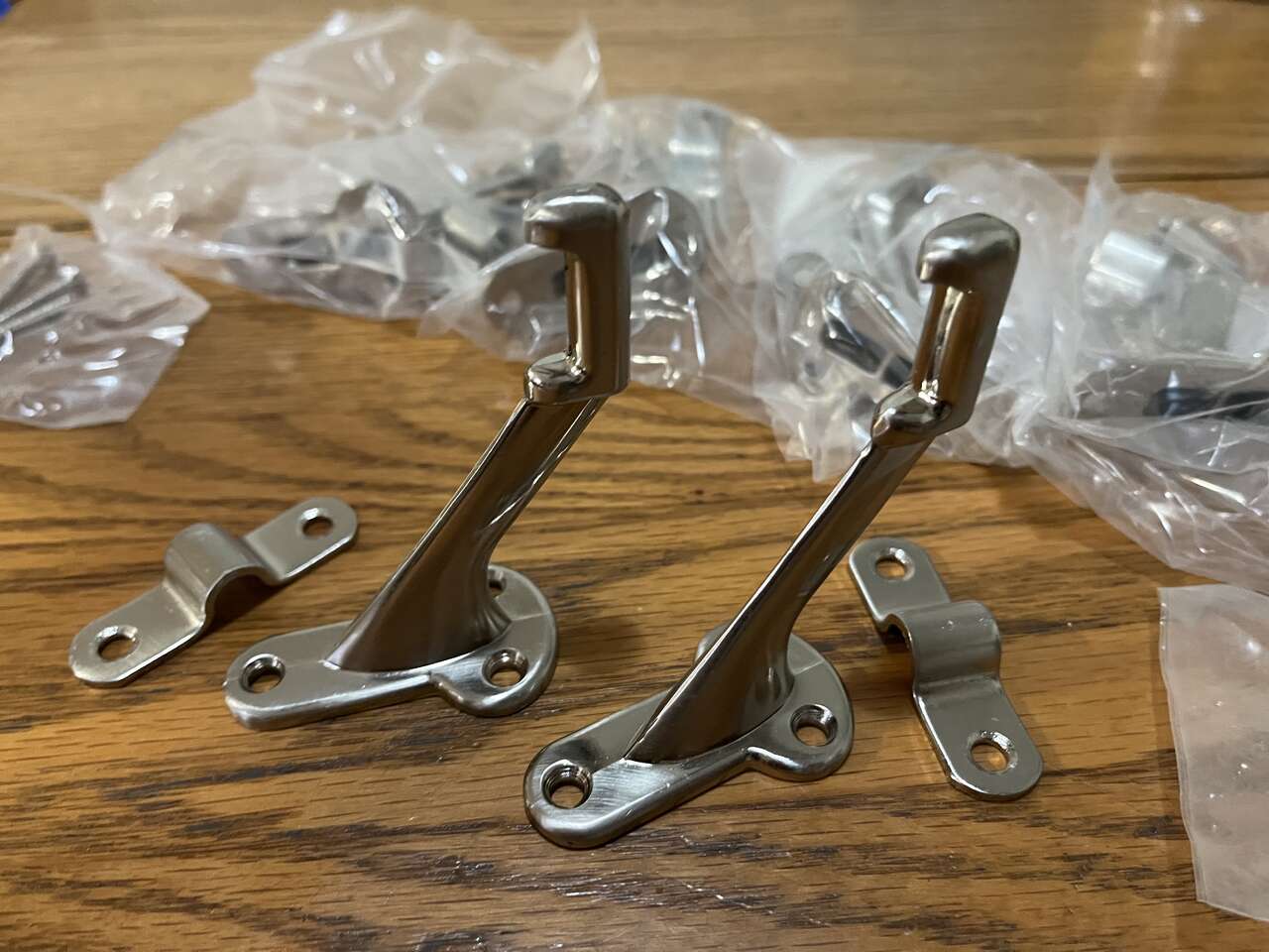 Handrail brackets - Coffman Standard Brushed Nickel Handrail brackets 8-pack