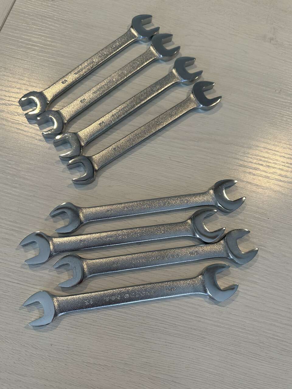 Proto Professional 1/2" x 9/16" Double Open-End Wrenches, USA #3026 (Qty-8)