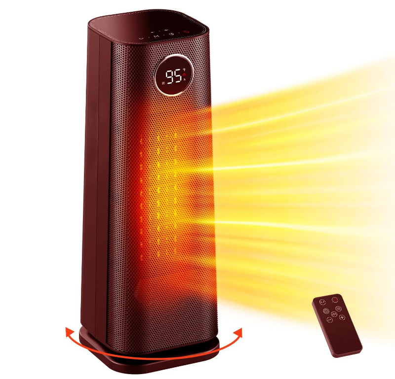 New Space Heater for Indoor Use, 1500W Fast Electric Portable Ceramic Heaters with Thermostat, 4 Modes Red