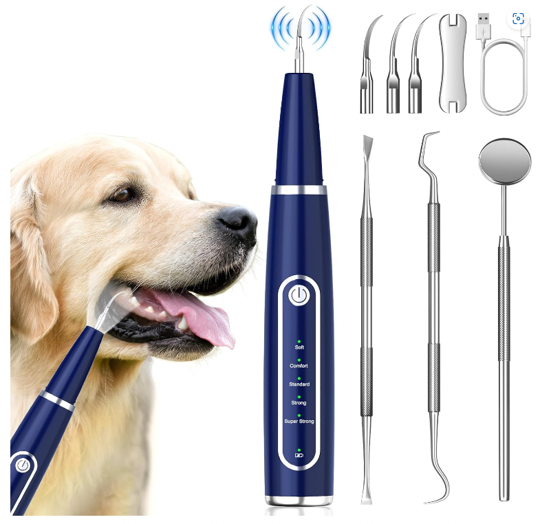 New Dog Plaque Remover for Teeth, Dog Teeth Cleaning Kit with LED Light and 5 Modes, Teeth Cleaning for Dogs and Cats
