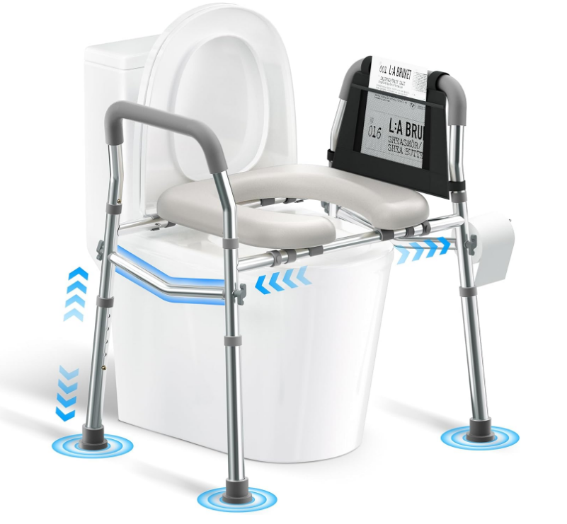 NEW Raised Toilet Seat with Handles, Height and Width Adjustable FSA/HSA Eligible Toilet Seat Risers for Seniors 400lbs