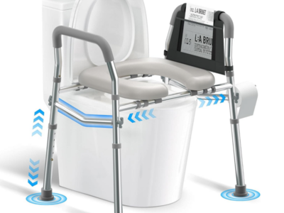 NEW Raised Toilet Seat with Handles, Height and Width Adjustable FSA/HSA Eligible Toilet Seat Risers for Seniors 400lbs