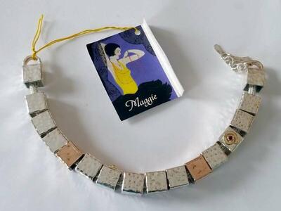 Bracelet with Sterling Silver, Gold and Gemstones NEW WITH TAGS (See description below)