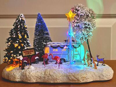 Holiday Living Musical Winter Vacation Table top Christmas Decor (Brand New in Box) Swipe pics !