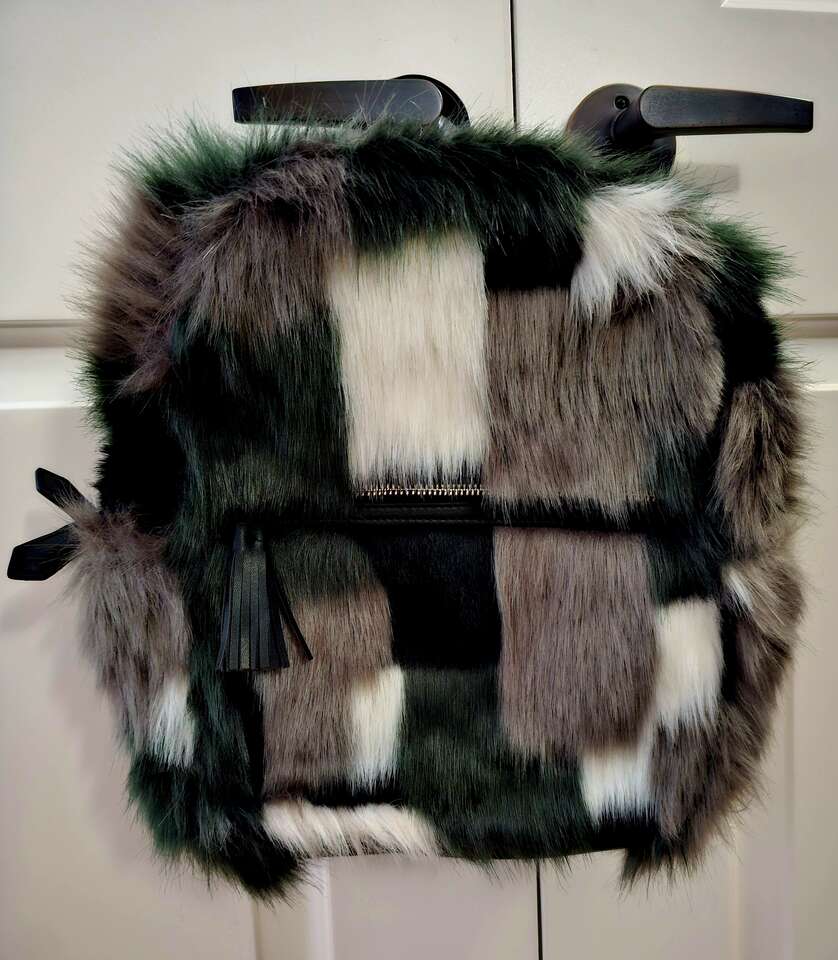 Vera Bradley Faux Fur Leighton Siberia Mini Backpack/Purse/Travel (RARE FIND) NWT!)