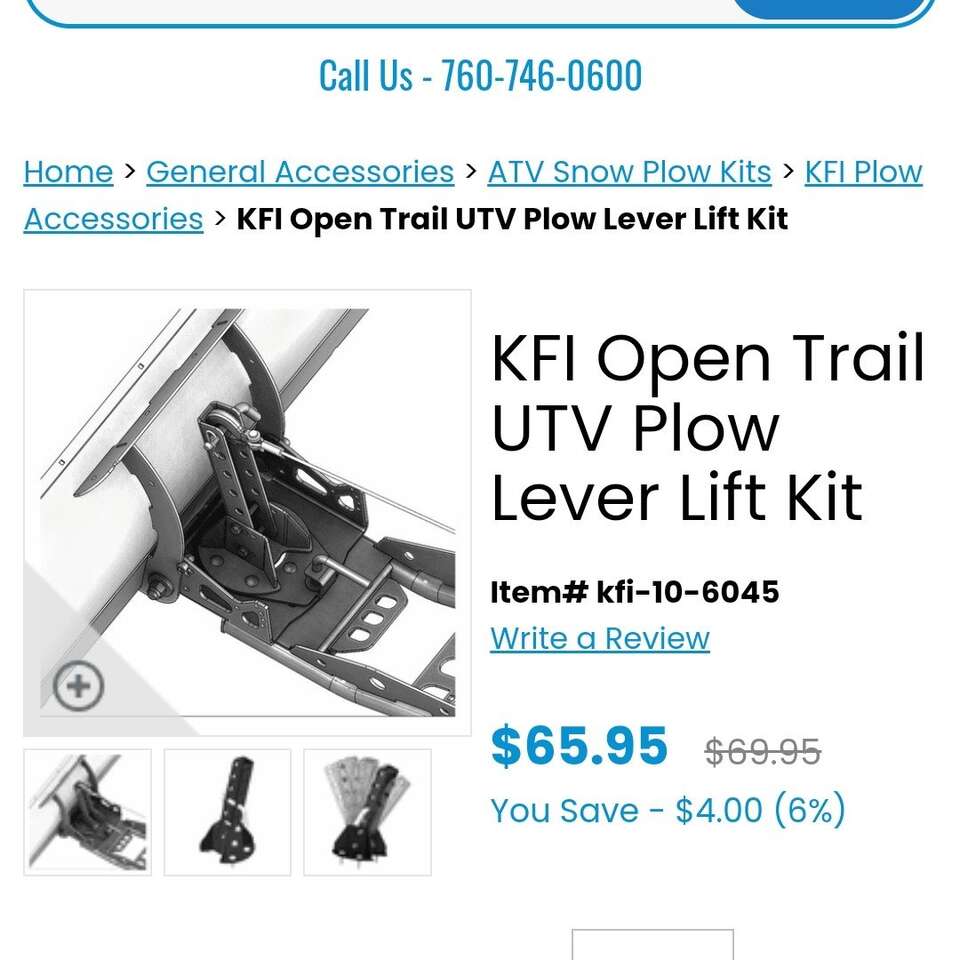 KFI plow level lift kit