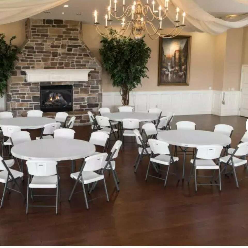 Lifetime chairs and tables for rent