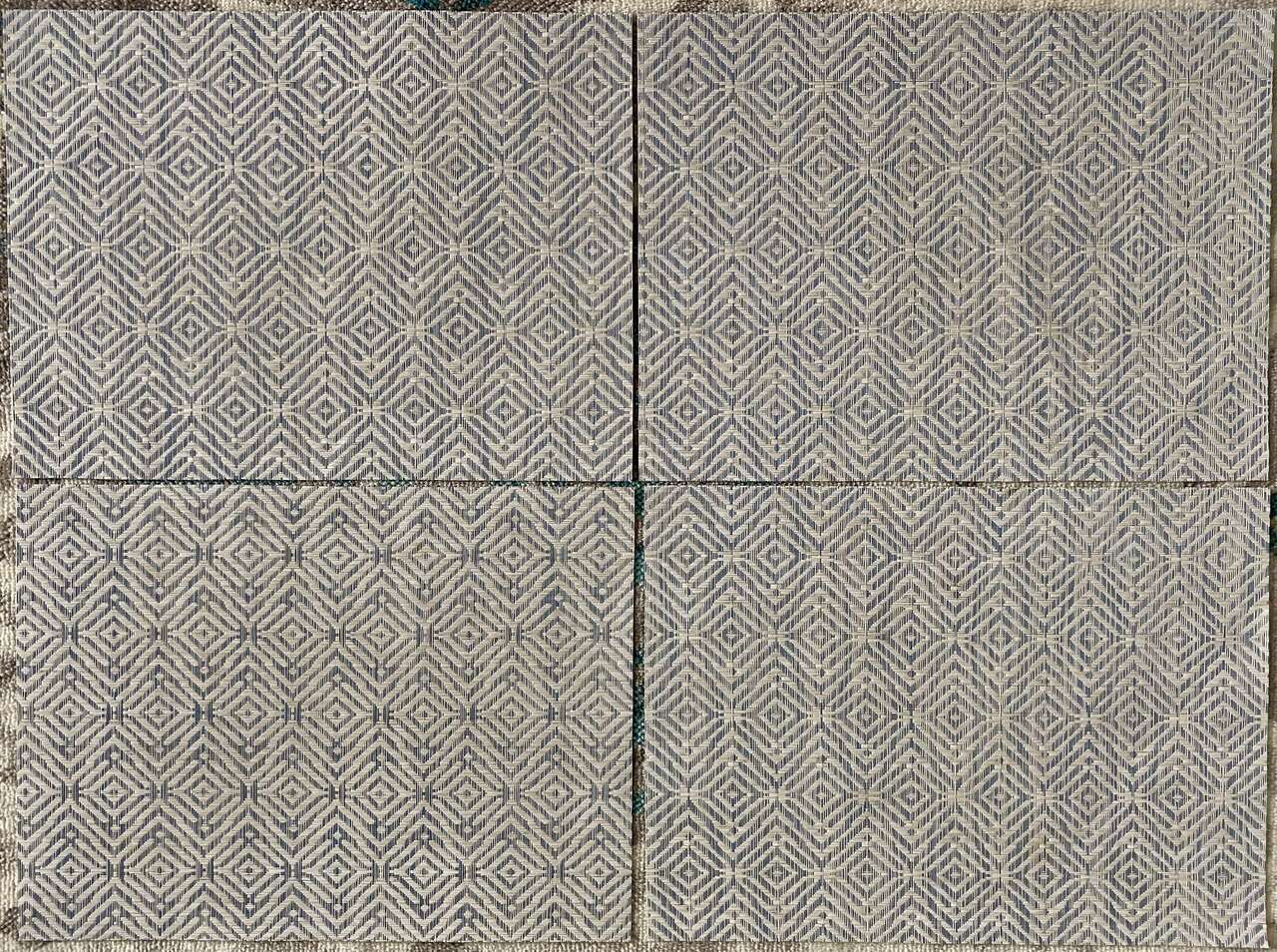 Vinyl Woven White/Blue Placemat Set of 4