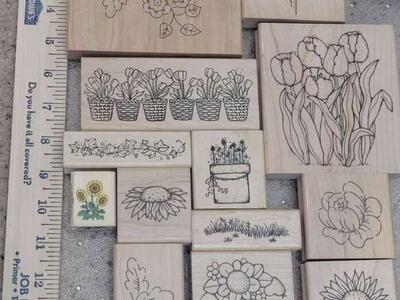 Dozens of premium rubber stamps
