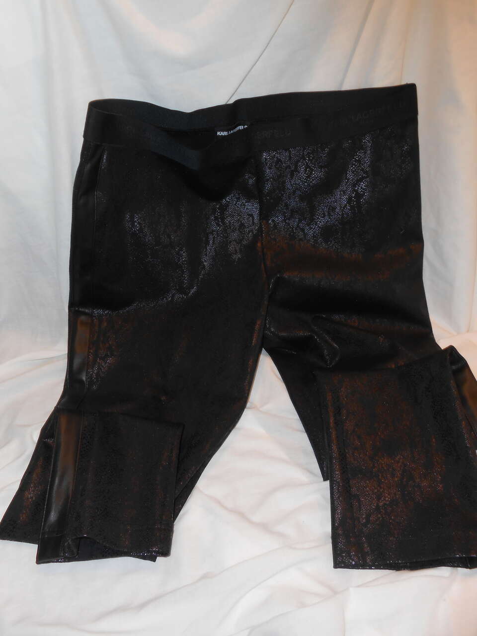 Karl Lagerfeld (Paris) Black leggings with leather