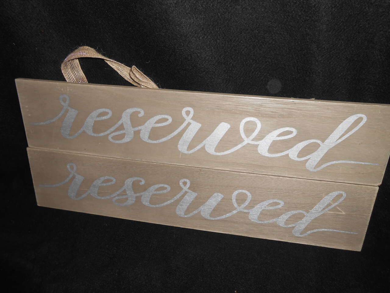 2 WOOD HANGING RESERVED SIGNS