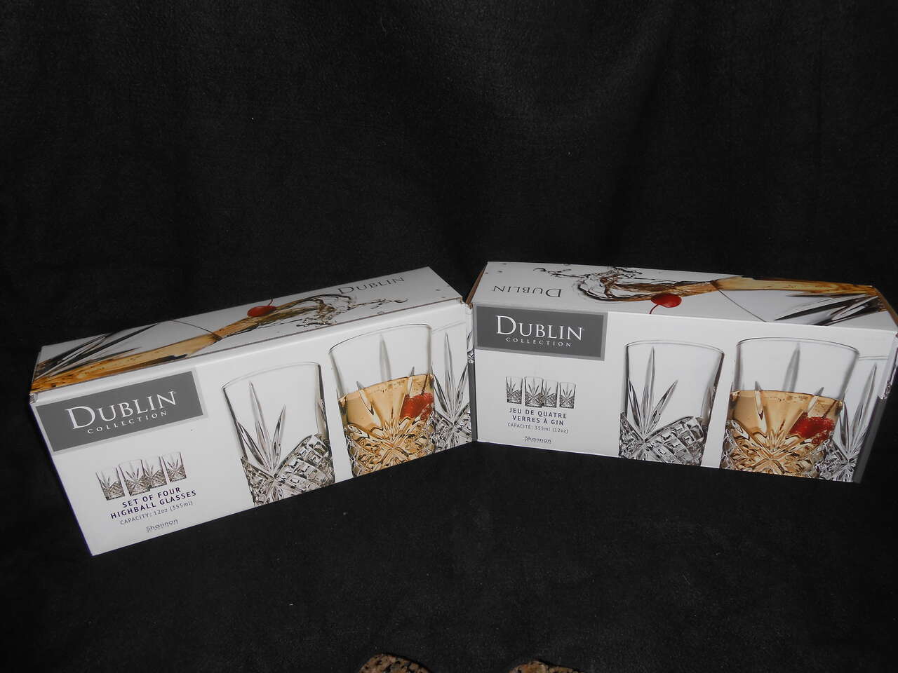 DUBLIN COLLECTION SET OF 8 HIGHBALL GLASSES NIB