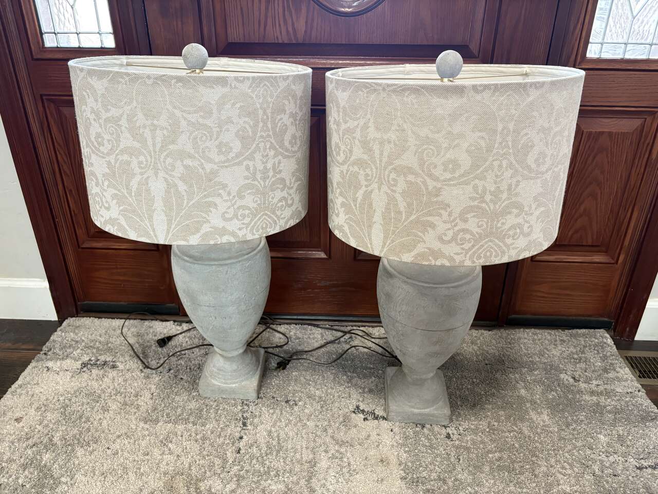 Set of 32” tall Beautiful gray lamps and lamp shades $180 cash/venmo in Draper