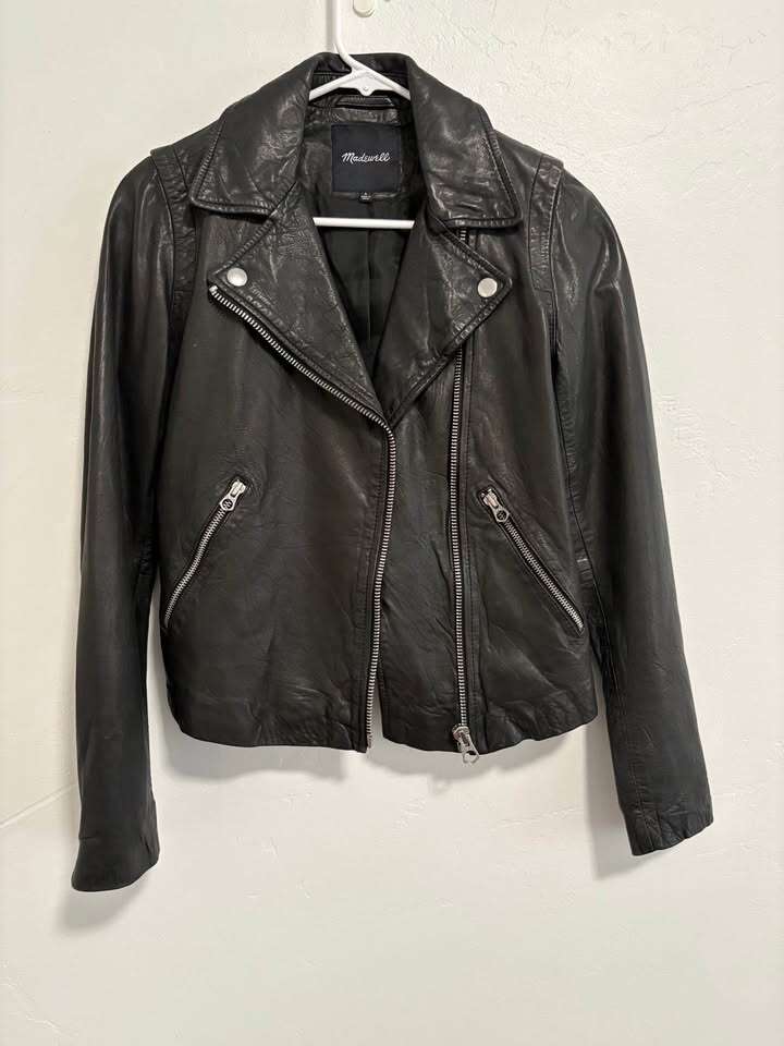 Madewell washed leather motorcycle jacket women’s size Small $120 cash/venmo in Draper