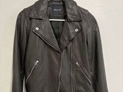 Madewell washed leather motorcycle jacket women’s size Small $120 cash/venmo in Draper