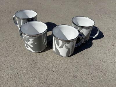 Set of 4 AIRSTREAM Pottery Barn Marbled Enamel 12oz tumblers cups glasses $25 cash/venmo in Draper