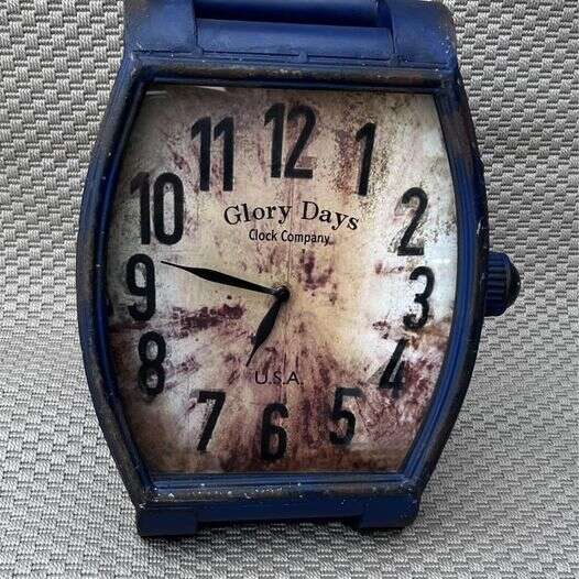 CC Home Furnishings 15.5” Glory Days Clock Co USA vintage iron wrist watch clock $30