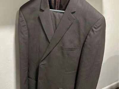 Men’s Brown pinstripe Joseph & Feiss Suit Jacket and Pants $100 cash/venmo in Draper