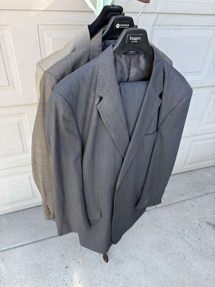 Men's size 52L suit coats with size 48 x 32 pants. In Draper $100 each cash/venmo