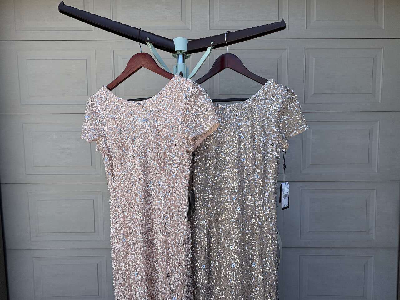Brand new with tags Adrianna Papell Scoop Back Sequin Gowns size 6 dresses. In Draper $100 each