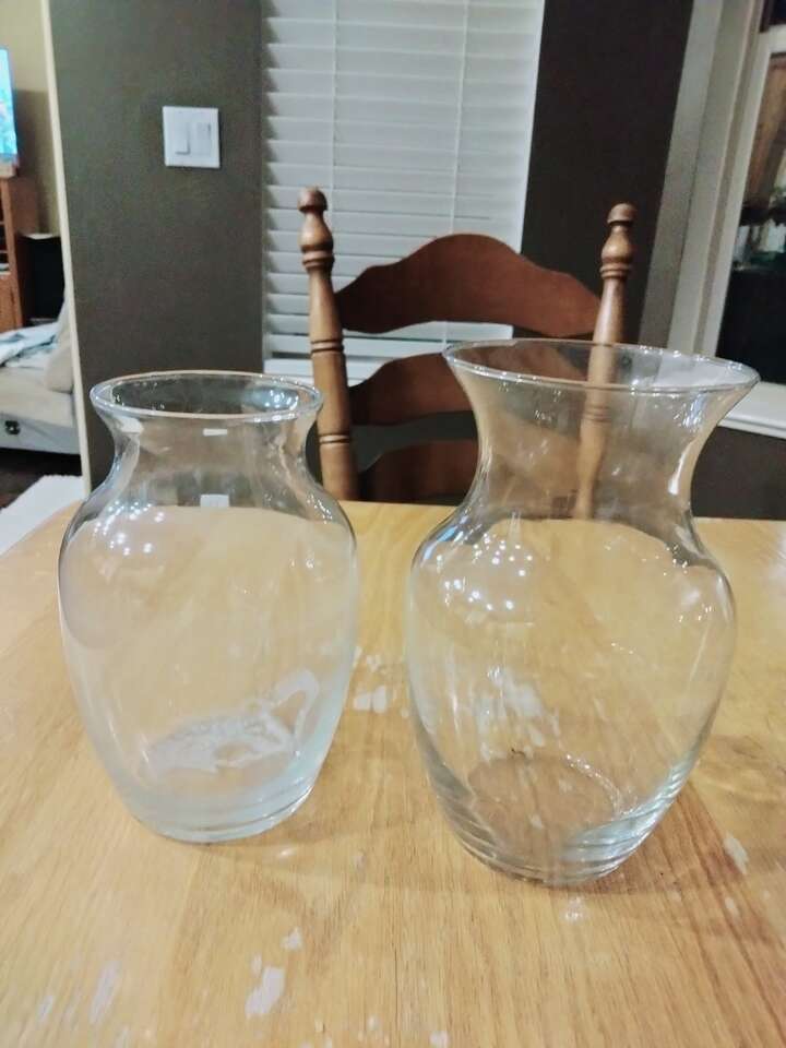 Two clear vases