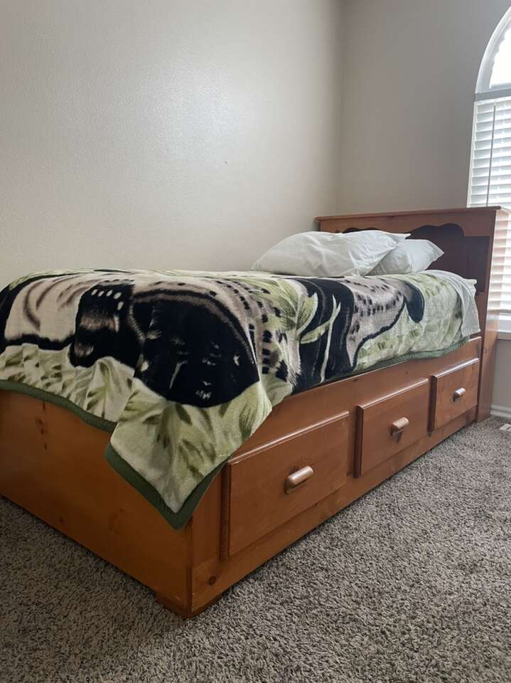 Twin Wooden Bed Frame With Storage Furniture