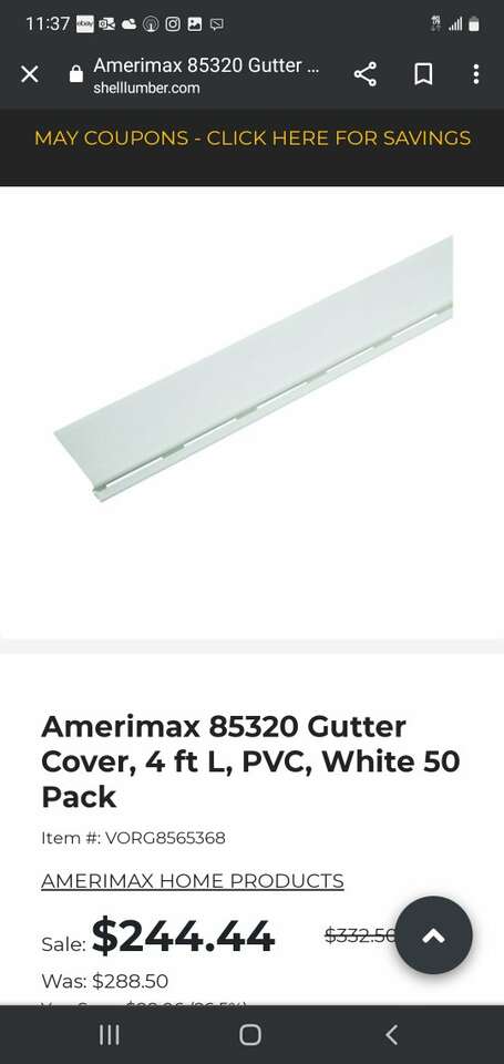 Gutter cover plastic