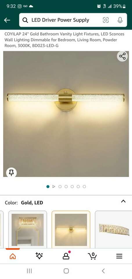 Vanity light gold
