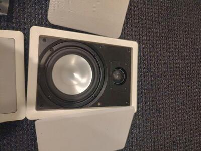 4 inwall speakers and polk sound bar