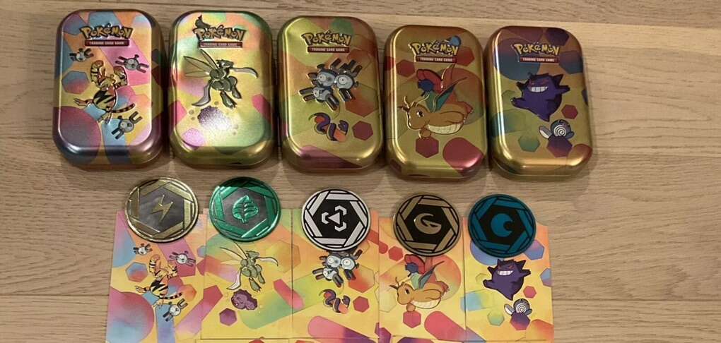 Pokemon 151 EMPTY Tins With Artwork And Coins