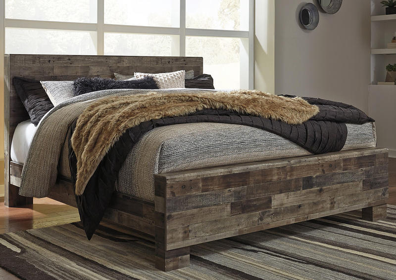 Derekson King Panel Bed Frame - Single Item - Bedroom Furniture - Action Home Furniture