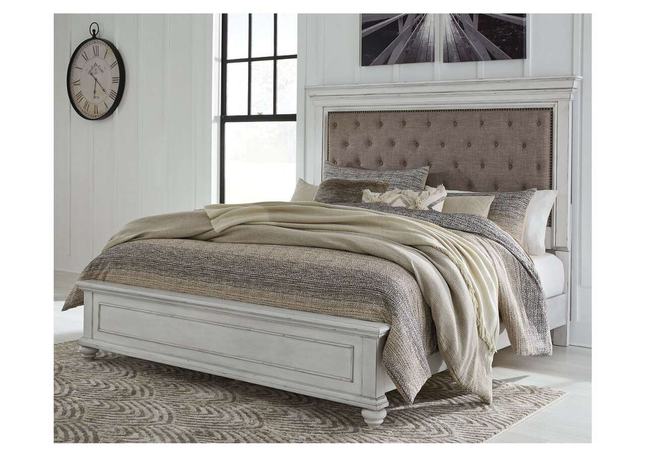 Kanwyn King Upholstered Panel Bed - Single Item - Bedroom Furniture - Action Home Furniture