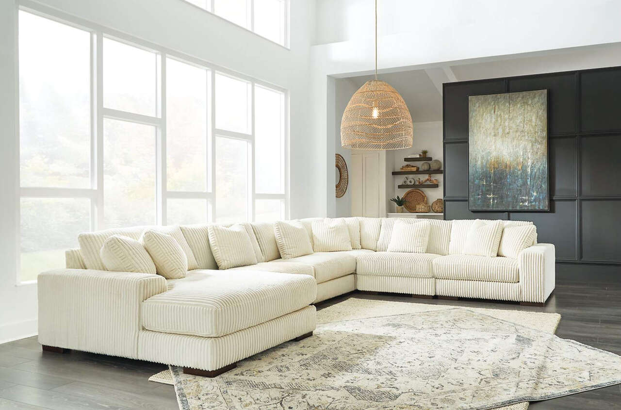 Lindyn 6 Piece Sectional Sofa with Chaise- Living Room Furniture - Action Home Furniture