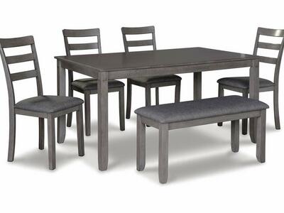 Bridson 6pc. Dining Set w/ Chairs with Bench - Kitchen Table & Chairs - Action Home Furniture