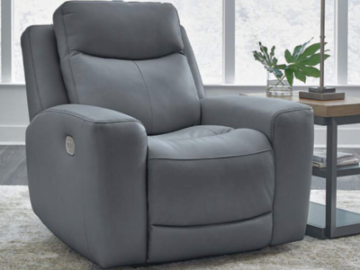 Mindanao Leather Power Recliner Chair - Living Room Furniture - Action Home Furniture
