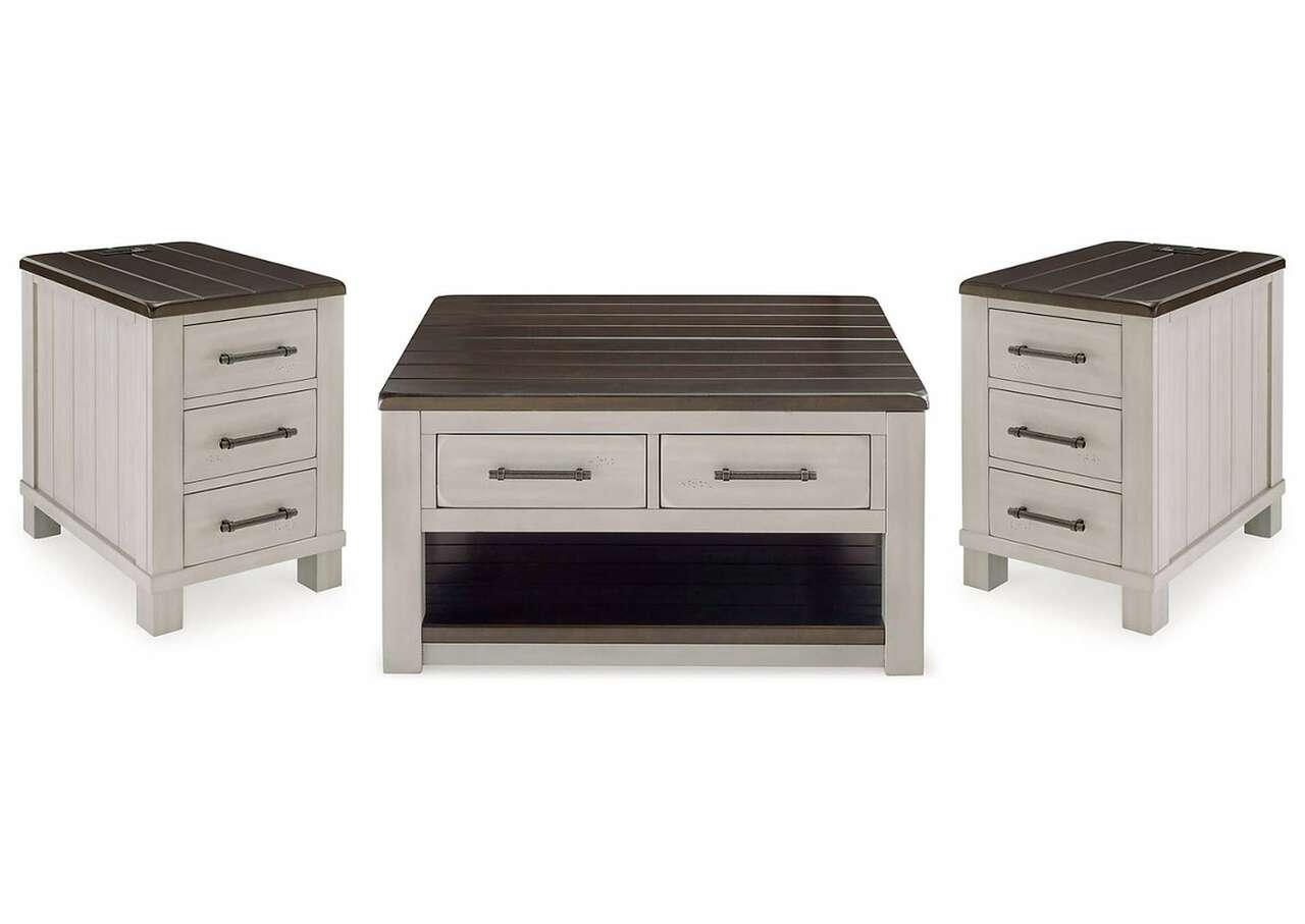 Darborn Coffee Table and 2 End Tables- Living Room Furniture Accent Piece - Action Home Furniture