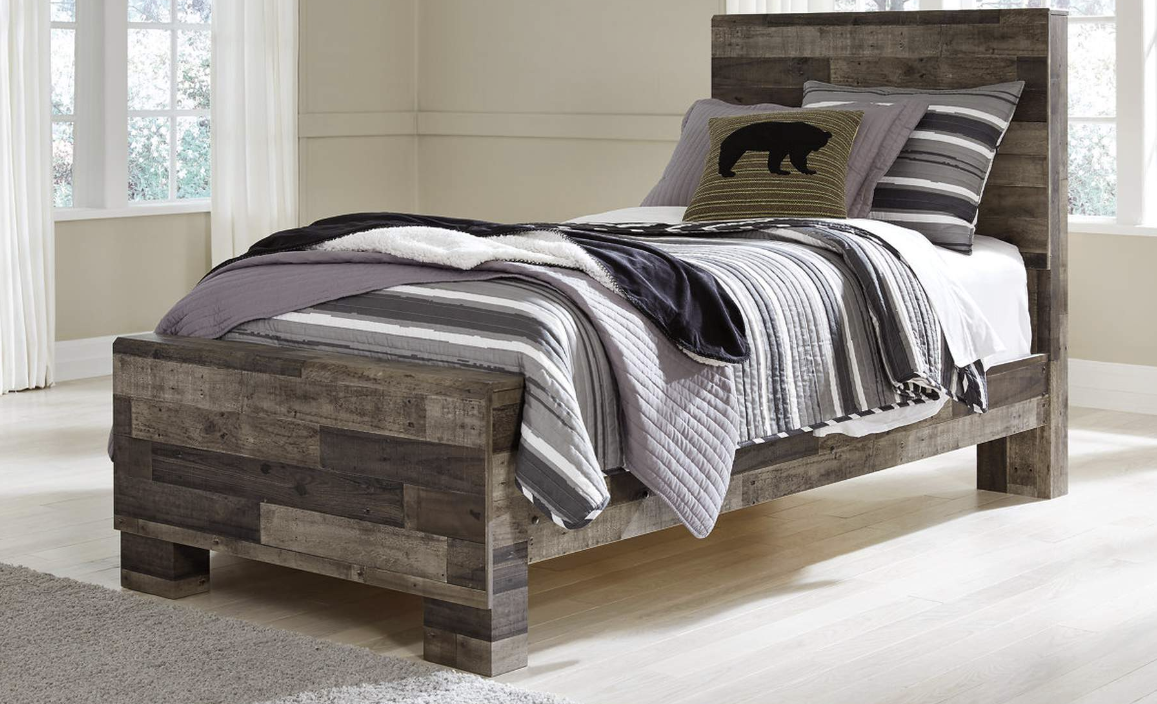 Derekson Twin Panel Bed Frame - Single Item - Bedroom Furniture - Action Home Furniture