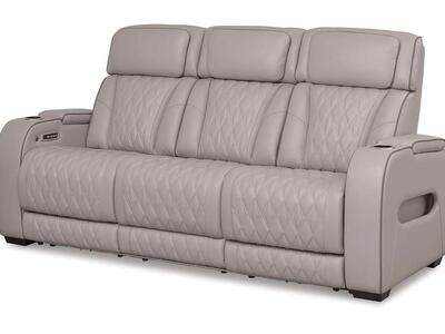 Boyington Leather Power Reclining Sofa - Living Room Furniture - Action Home Furniture
