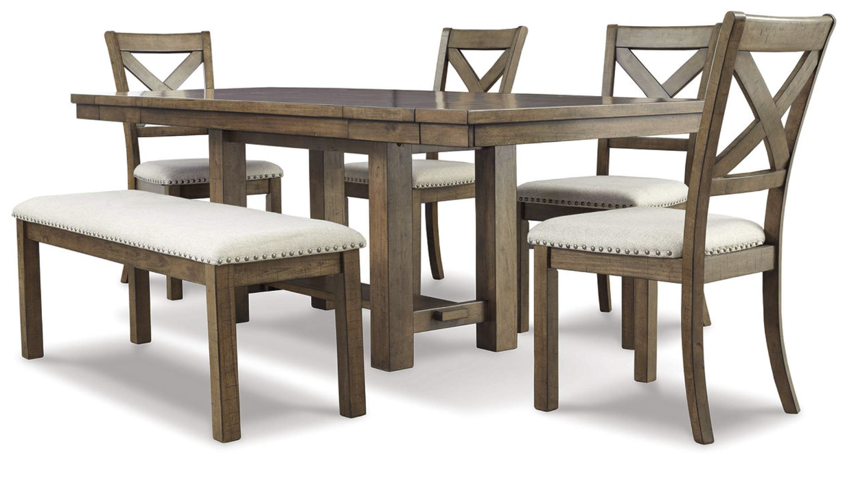 Moriville Dining Set w/ 4 Chairs and Bench - Kitchen Table & Chairs - Action Home Furniture