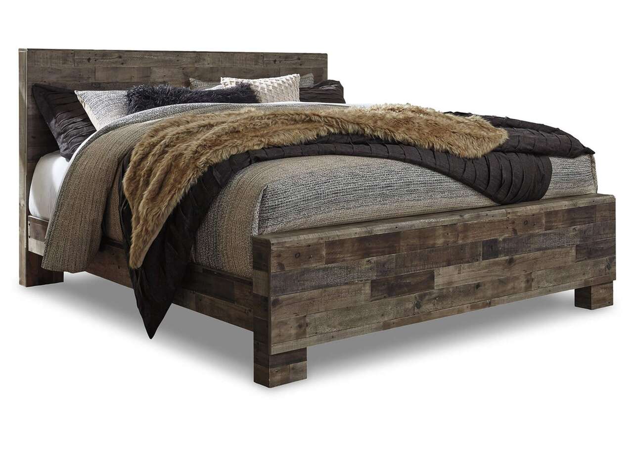 Derekson King Panel Bed Frame - Single Item - Bedroom Furniture - Action Home Furniture