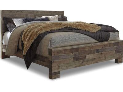 Derekson King Panel Bed Frame - Single Item - Bedroom Furniture - Action Home Furniture