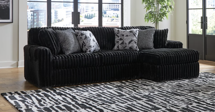 Midnight-Madness 2-Piece Sectional - Living Room Furniture - Action Home Furniture