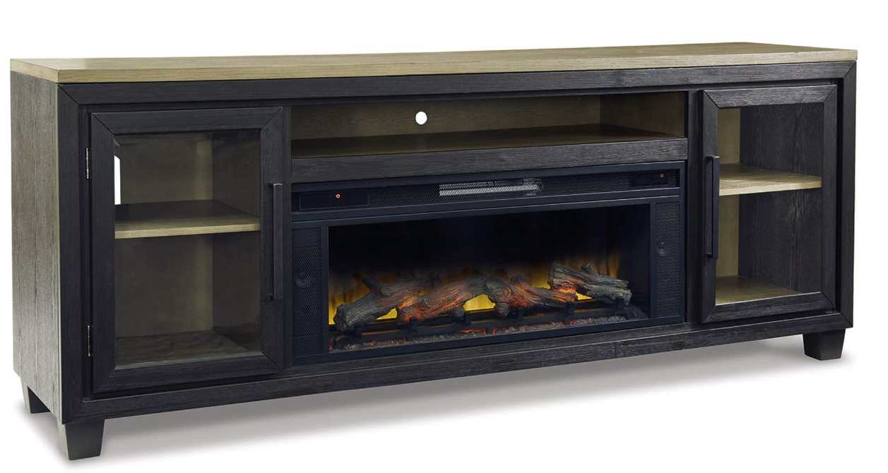 Foyland 83" TV Stand w/ Electric Fireplace - Living Room Furniture Accent Piece - Action Home Furniture