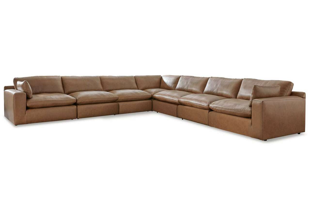 Emilia 7pc Leather Modular Sectional Sofa - Living Room Furniture - Action Home Furniture