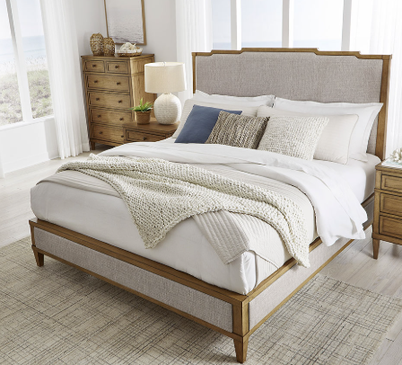 Queen Sharlance Upholstered Panel Bed Frame - Single Item - Bedroom Furniture - Action Home Furniture