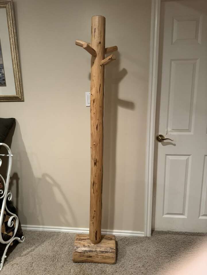 Rustic Pine Freestanding Coat Rack