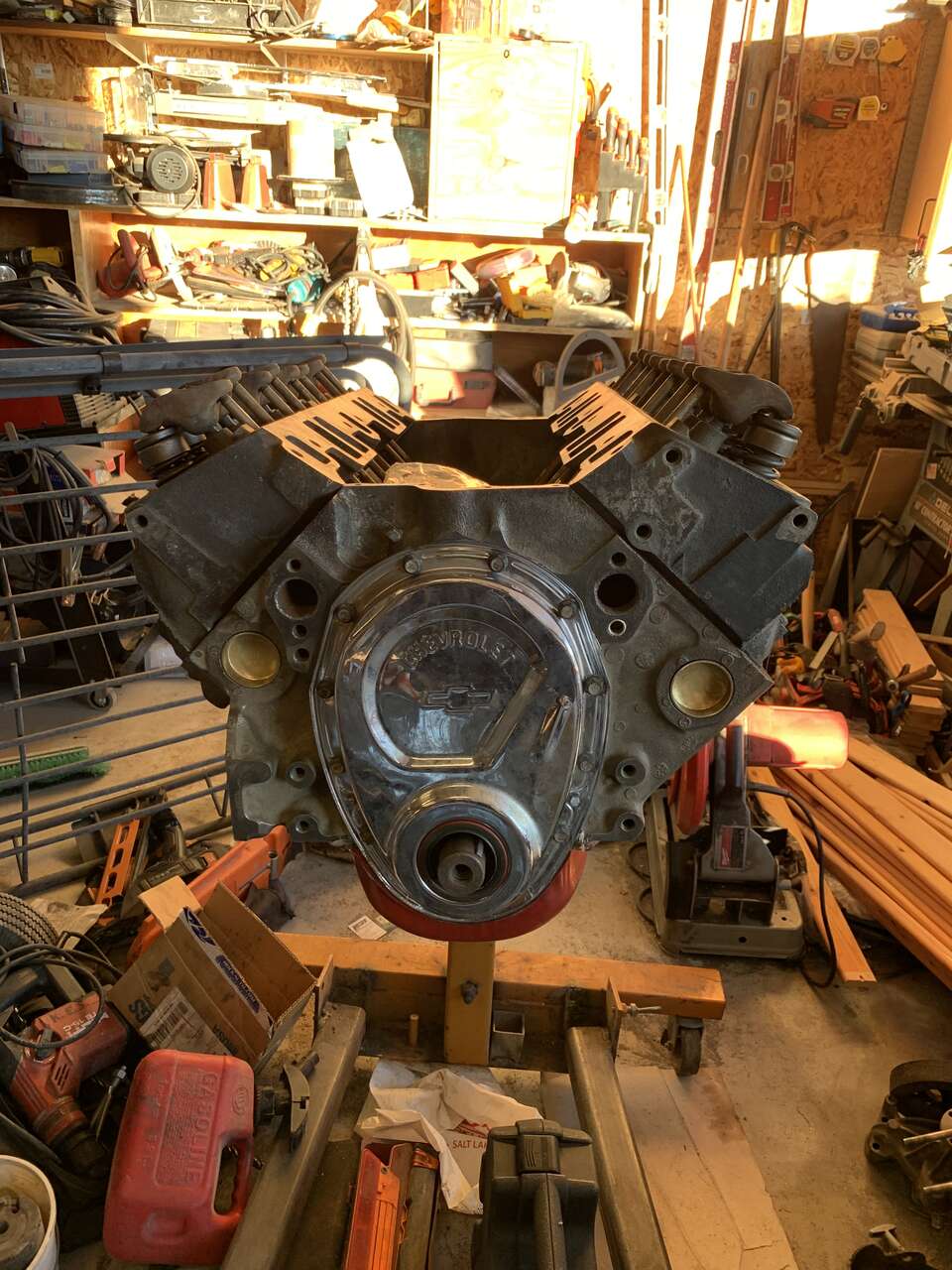 Rebuilt 350 Chevy engine