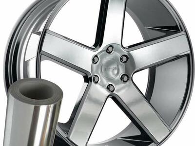 Chrome Silver Auto Rim Adhesive Vinyl Wrap